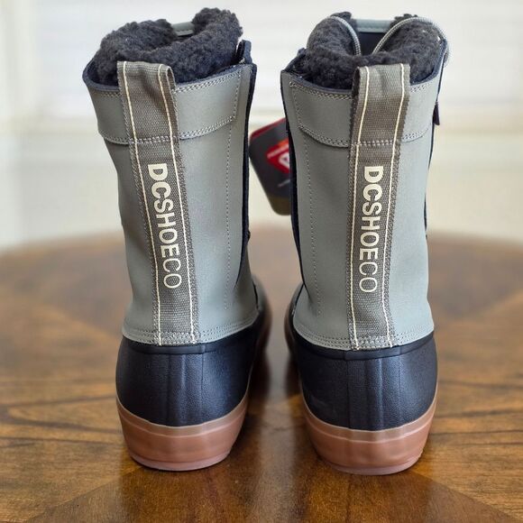 DC Reach Snow Boots Grey Black Men's Size 9 Primaloft Fur Insulated Lace-Up New - Picture 4 of 15